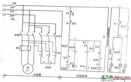 三相电怎么接示意图-接触器带指示灯接线图  第6张