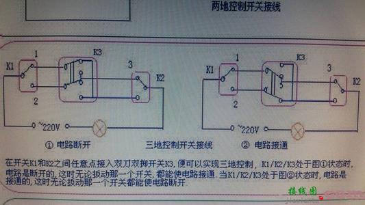 一开三控开关接线图-一灯三控开关接线实图  第8张