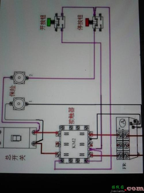 220v接触器实物接线图-接触器带指示灯接线图  第1张