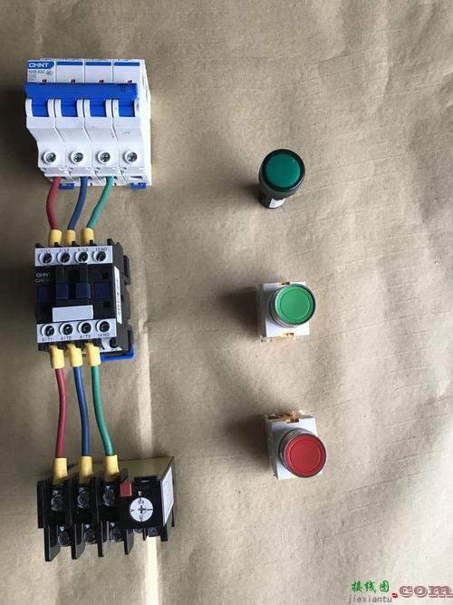 220v接触器实物接线图-接触器带指示灯接线图  第7张
