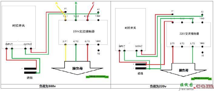 220v接触器实物接线图-接触器带指示灯接线图  第10张