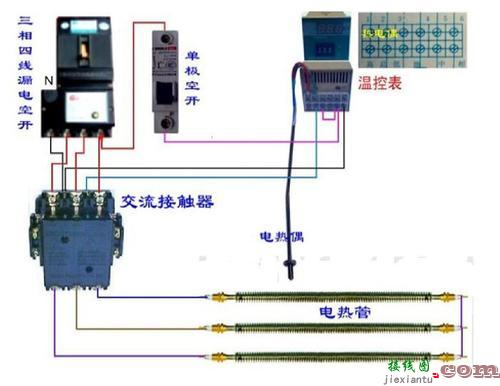 电机正反转-380接触器指示灯接线图  第1张