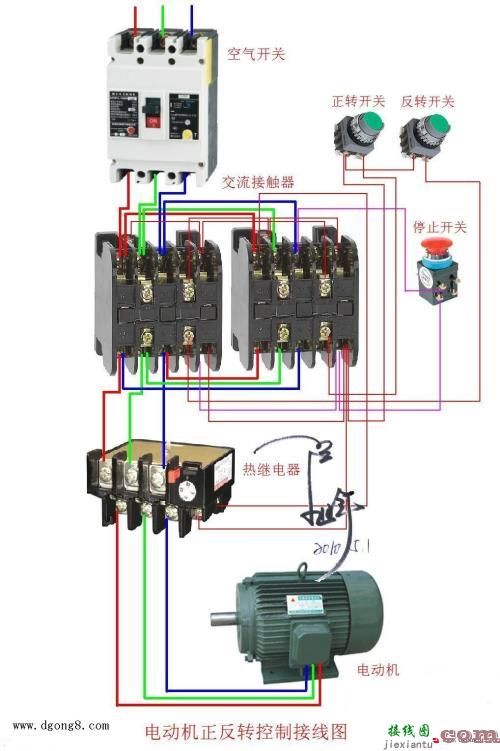 交流接触器互锁实物图-接触器带指示灯接线图  第4张