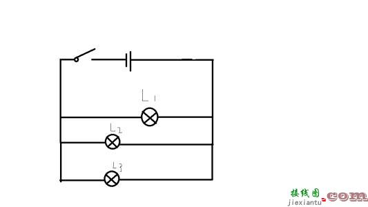 三个灯泡并联接线图解-两个灯泡串联电路图  第2张