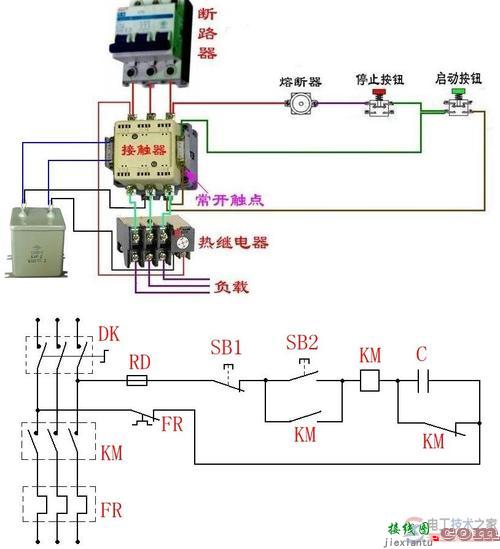 38ov交流接触器接线图-380接触器指示灯接线图  第7张