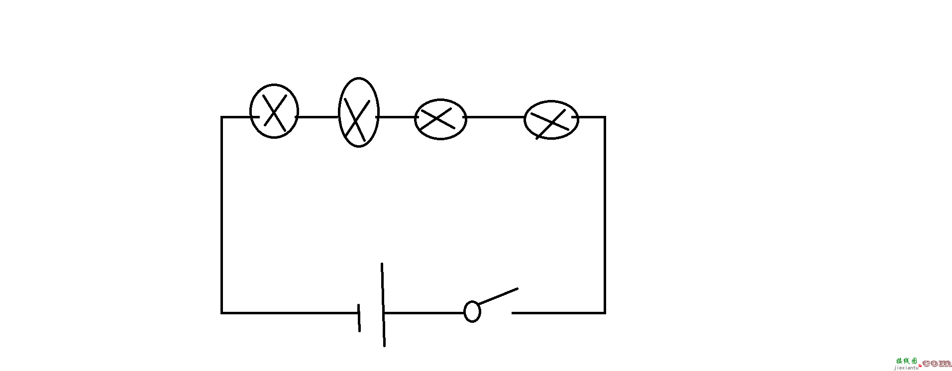 多个灯泡串联接线图-一根电线接多个灯的图  第3张