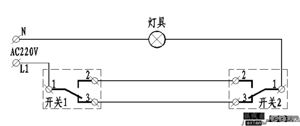 单联三控开关布线-单灯双控开关接线图解  第22张