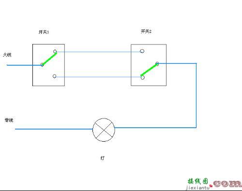 普通灯泡开关接线图-开关灯泡接线图  第16张