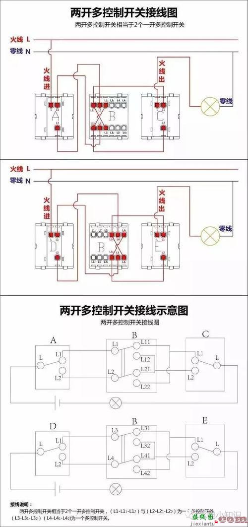 开关接线图-220v灯泡开关怎么接线  第3张