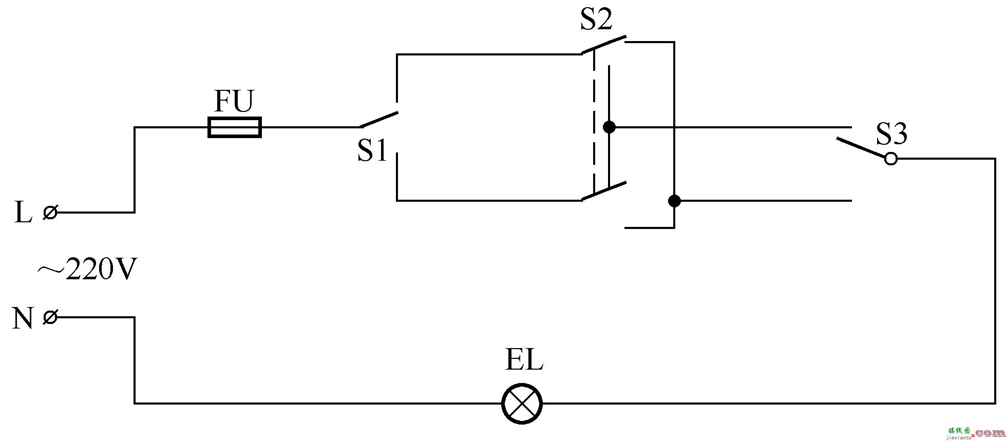 220v照明电路接线图-220v照明电路接线图  第2张