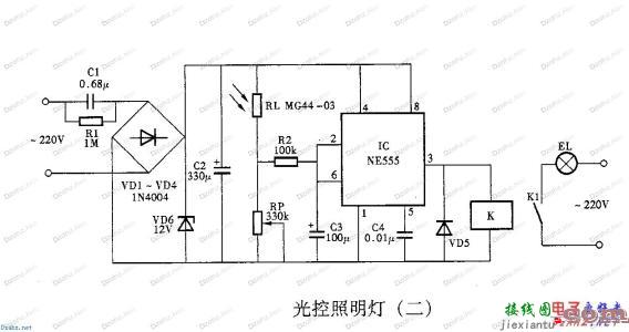 家用白炽灯泡照明电路图-220v照明电路接线图  第8张