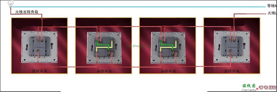 一根线接2个灯泡的示意图-220v串联电灯接线图  第8张