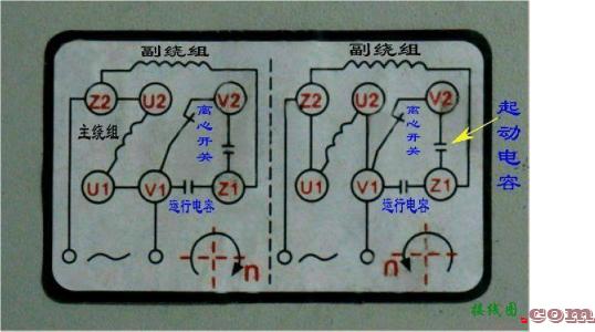 220v双电容电机正反转-单相电机正反转接线图  第3张