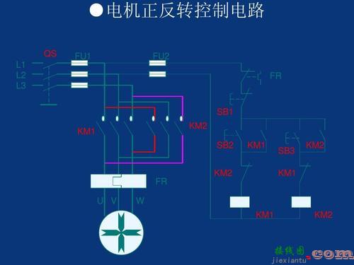 点动控制电路图-单相电机正反转接线图  第8张