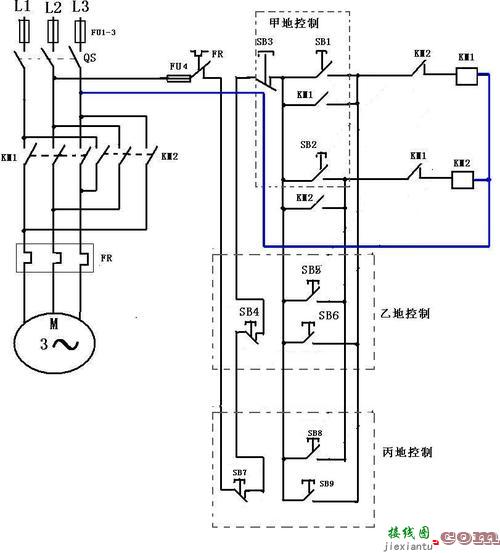 单相电机正反转接线路图-单相电机正反转接线图  第10张