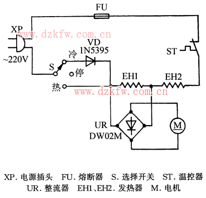 POKO牌TD-169C电吹风电路图  第1张