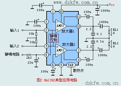 HA1392音频功率放大电路，使用HA1392制作的书房功放  第2张