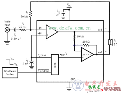 简单音频功放电路原理图大全（六款简单音频功放电路设计原理图详解）  第3张