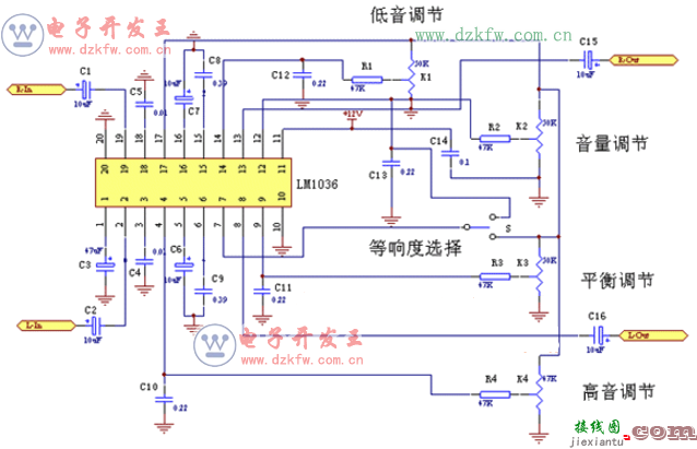 八款模拟电路设计原理图详解，最简单音调电路图大全  第7张