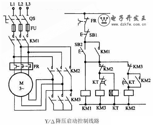 三相电机星三角启动电路图  第1张