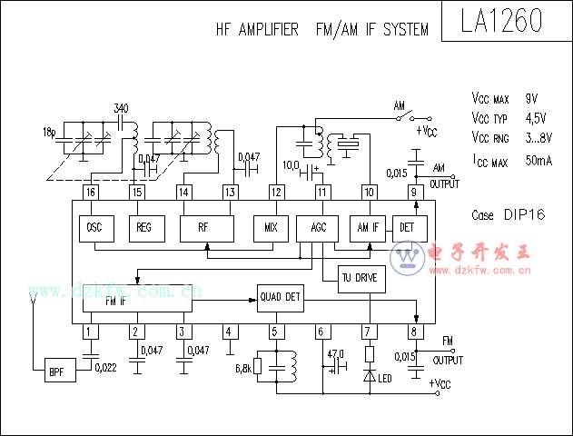 LA1260音响IC电路图  第1张