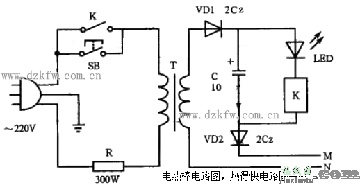 电热棒，热得快电路图解析  第1张