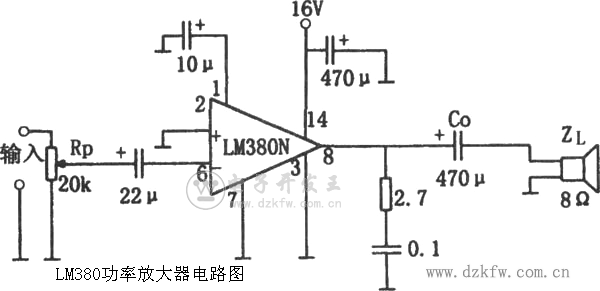 LM380功率放大器电路图  第1张