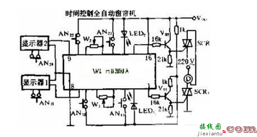 全自动微功耗时控窗帘电路原理图  第1张