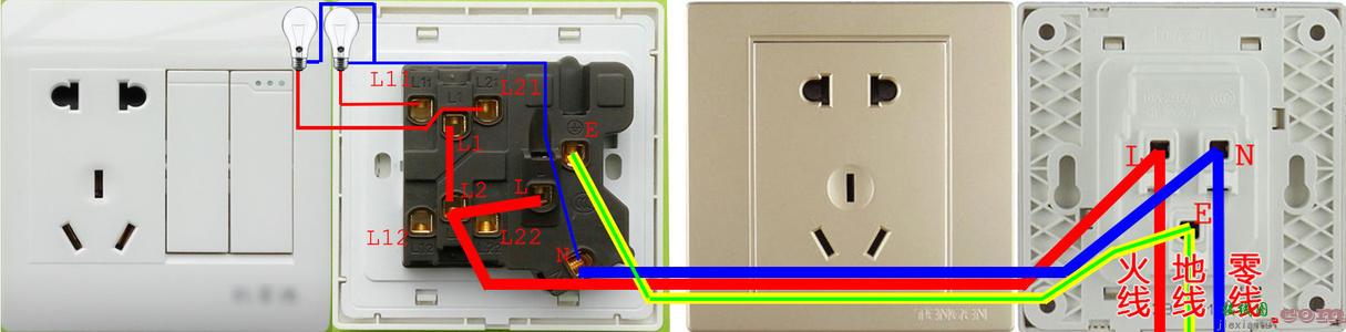 从开关上引线接插座-一开关一插座接线图解  第4张