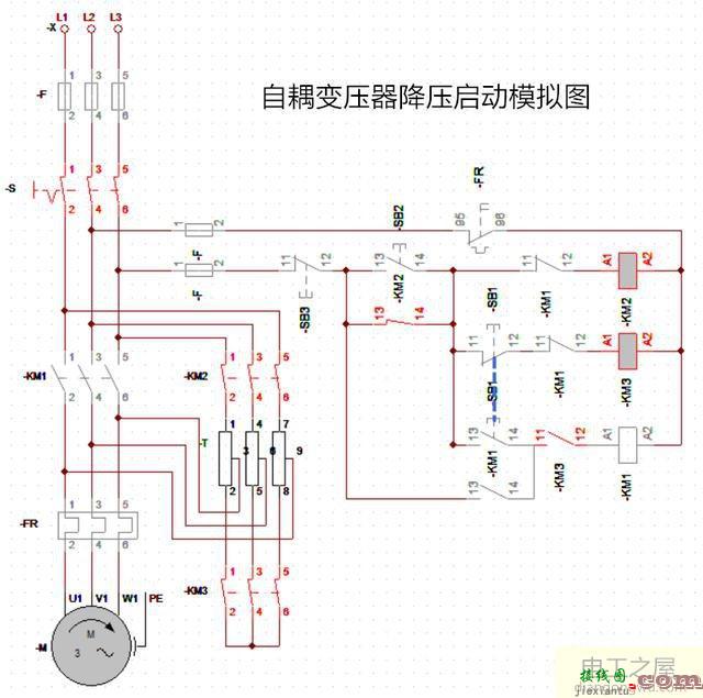 电动机自耦降压启动柜变压器接线图  第4张