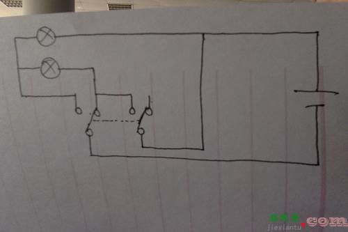 一个灯两个开关电路图-一控2灯接线图解  第7张