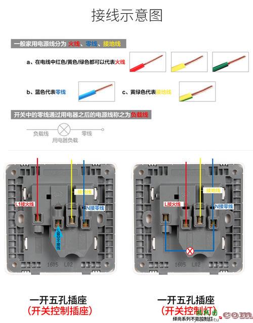 一开单控接线图-一开五孔开关接线图解  第8张