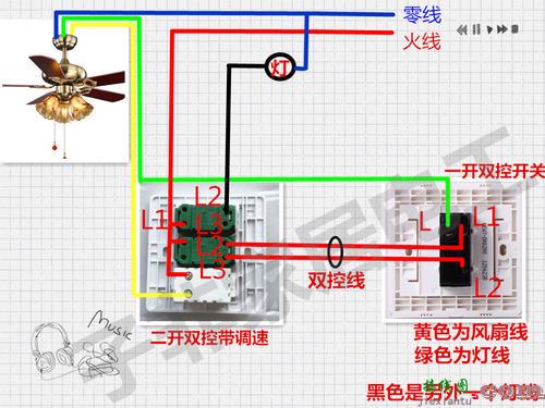 一个开关控制两个灯图-一控2灯接线图解  第8张