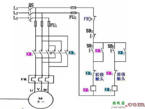 单项电机正反转接线路图-220v电机正反转接线图  第8张