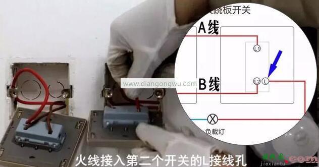 单开双控开关接线图实物图_单开双控开关接线方法图解  第6张