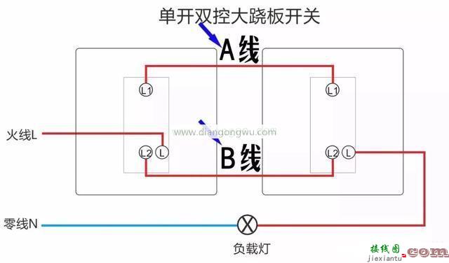 单开双控开关接线图实物图_单开双控开关接线方法图解  第10张