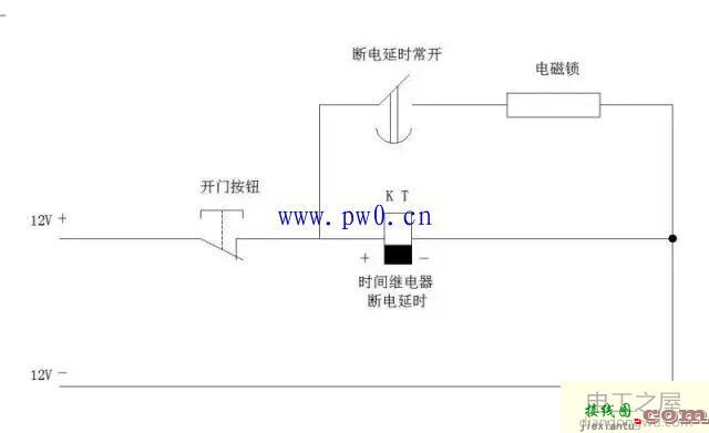 时间继电器改造门禁系统原理及接线图  第2张