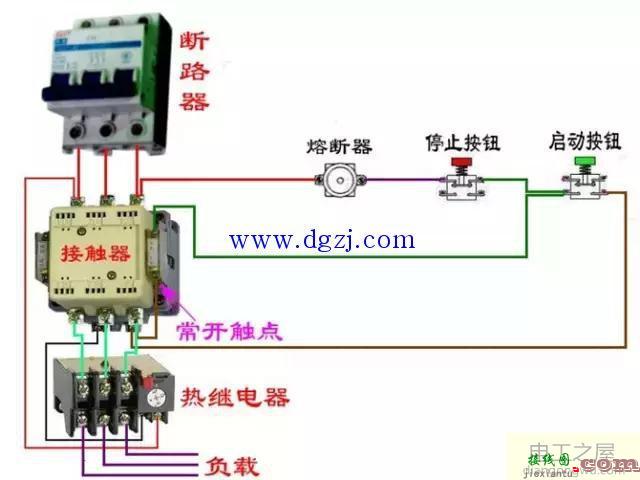 电工施工中断路器和接触器控制回路接线图  第2张