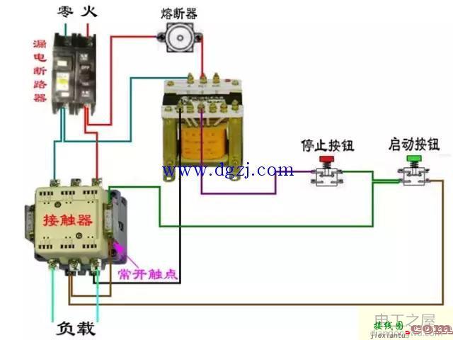 电工施工中断路器和接触器控制回路接线图  第3张