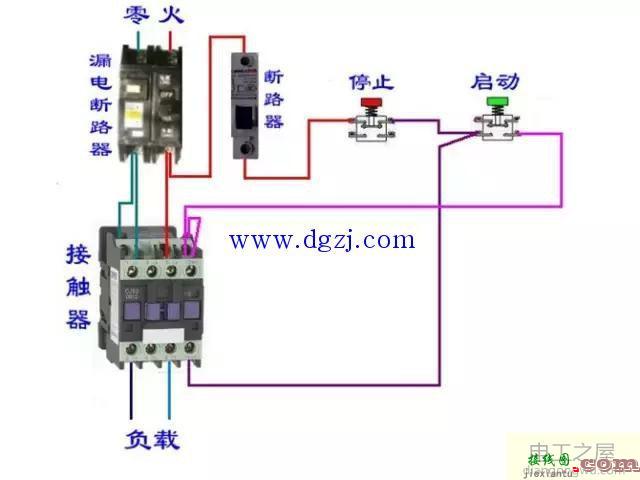 电工施工中断路器和接触器控制回路接线图  第5张