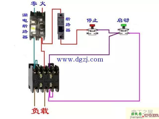 电工施工中断路器和接触器控制回路接线图  第4张