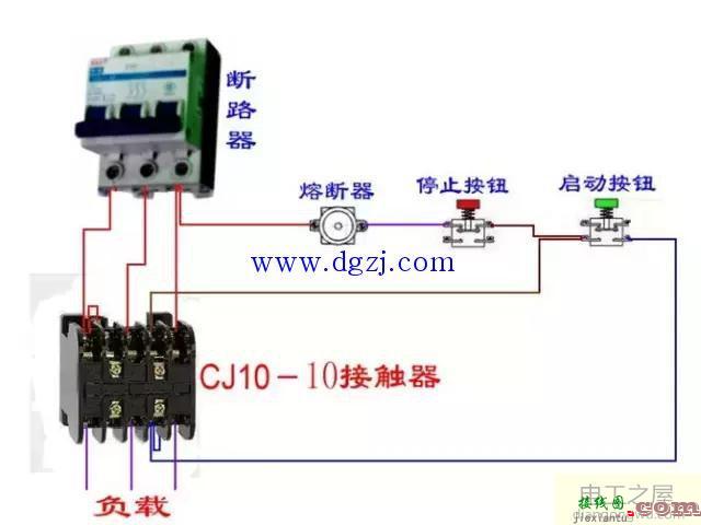 电工施工中断路器和接触器控制回路接线图  第7张