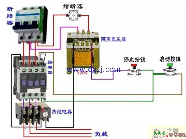 电工施工中断路器和接触器控制回路接线图  第9张