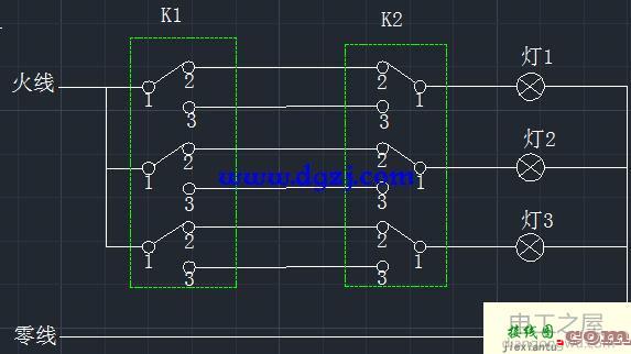 单联双控和双联双控及三联双控开关接线图  第5张
