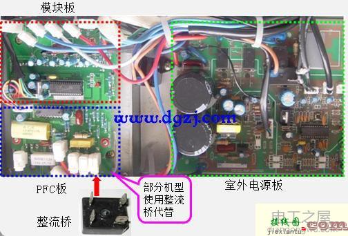 变频空调电路板零件介绍及接线图  第2张