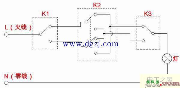 三控开关接线图_三控开关接法实物图  第1张