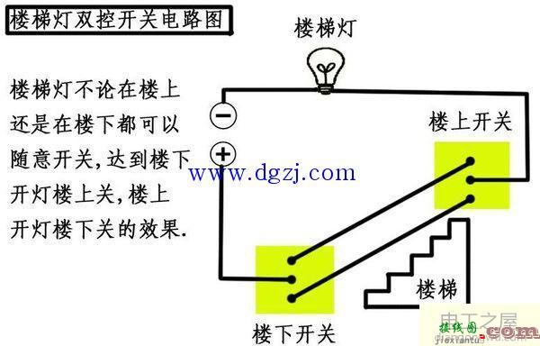 楼梯双联开关接线图  第1张