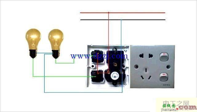 双联开关怎么接线?双联开关实物接线图  第1张