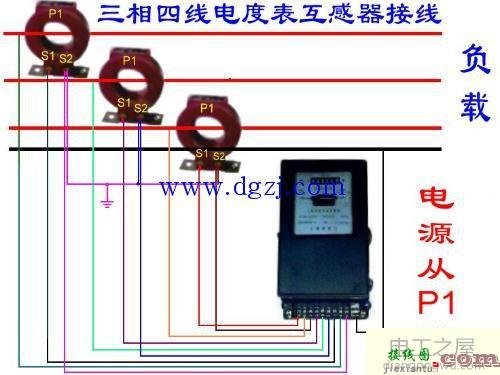 三只电流互感器配一块三相四线电度表的接线图  第1张