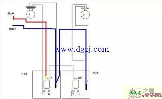 家用照明开关实物接线图大全  第5张